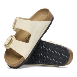 Birkenstock Sandalo Donna Arizona Big Buckle ecru, Nubuck Leather