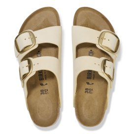 Birkenstock Sandalo Donna Arizona Big Buckle ecru, Nubuck Leather