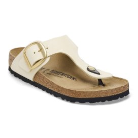 Birkenstock Infradito Donna Gizeh Big Buckle ecru, Nubuck Leather