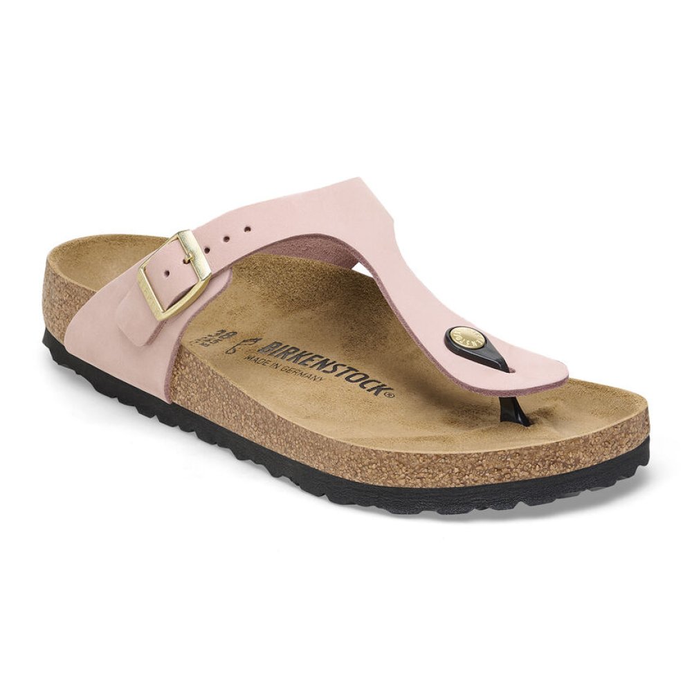 Birkenstock Infradito Donna Gizeh soft pink, Nubuck Leather