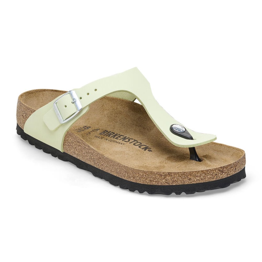 Birkenstock Infradito Donna Gizeh faded lime, Nubuck Leather