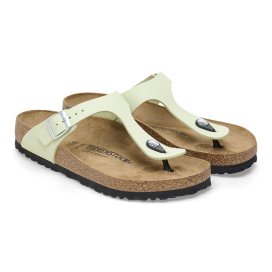 Birkenstock Infradito Donna Gizeh faded lime, Nubuck Leather