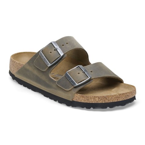 Birkenstock Sandalo Unisex Arizona faded khaki, Oiled Leather