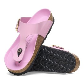 Birkenstock Infradito Donna Gizeh Big Buckle shine fondant pink, Natural Leather