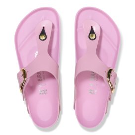 Birkenstock Infradito Donna Gizeh Big Buckle shine fondant pink, Natural Leather