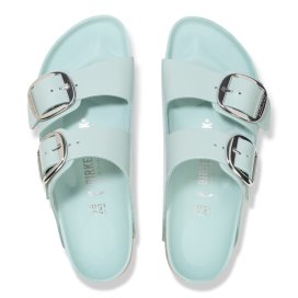 Birkenstock Sandalo Donna Arizona Big Buckle shine surf green, Natural Leather