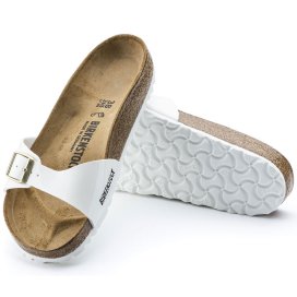 Birkenstock Sandalo Donna Madrid patent white, Birko Flor