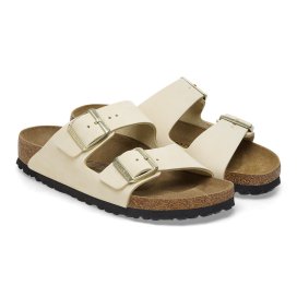 Birkenstock Sandalo Donna Arizona ecru, Nubuck Leather