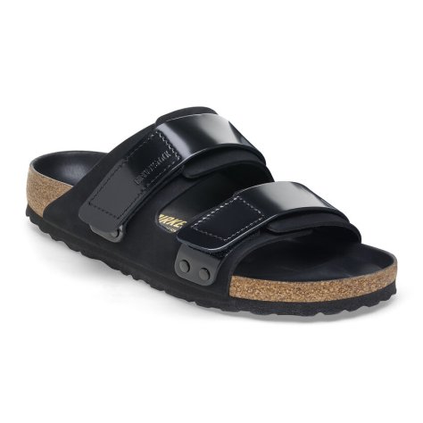 Birkenstock Sandalo Donna Uji black, Nubuck Leather/High Shine Leather