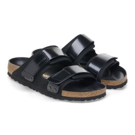 Birkenstock Sandalo Donna Uji black, Nubuck Leather/High Shine Leather