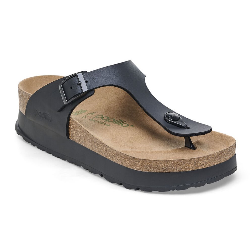 Birkenstock Infradito Donna Gizeh Platform black veg, Birko Flor