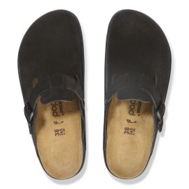 Clog Birkenstock Boston Chunky black, Suede Leather