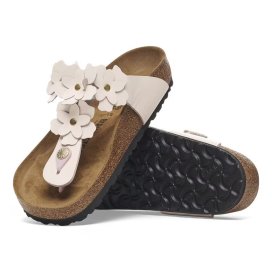 Infradito Birkenstock Gizeh Flowers light rose, Natural Leather